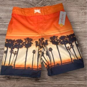 NEW Boys' Palm Print Swim Trunks - Cat & Jack swim-trunks, Medium Husky 10/12